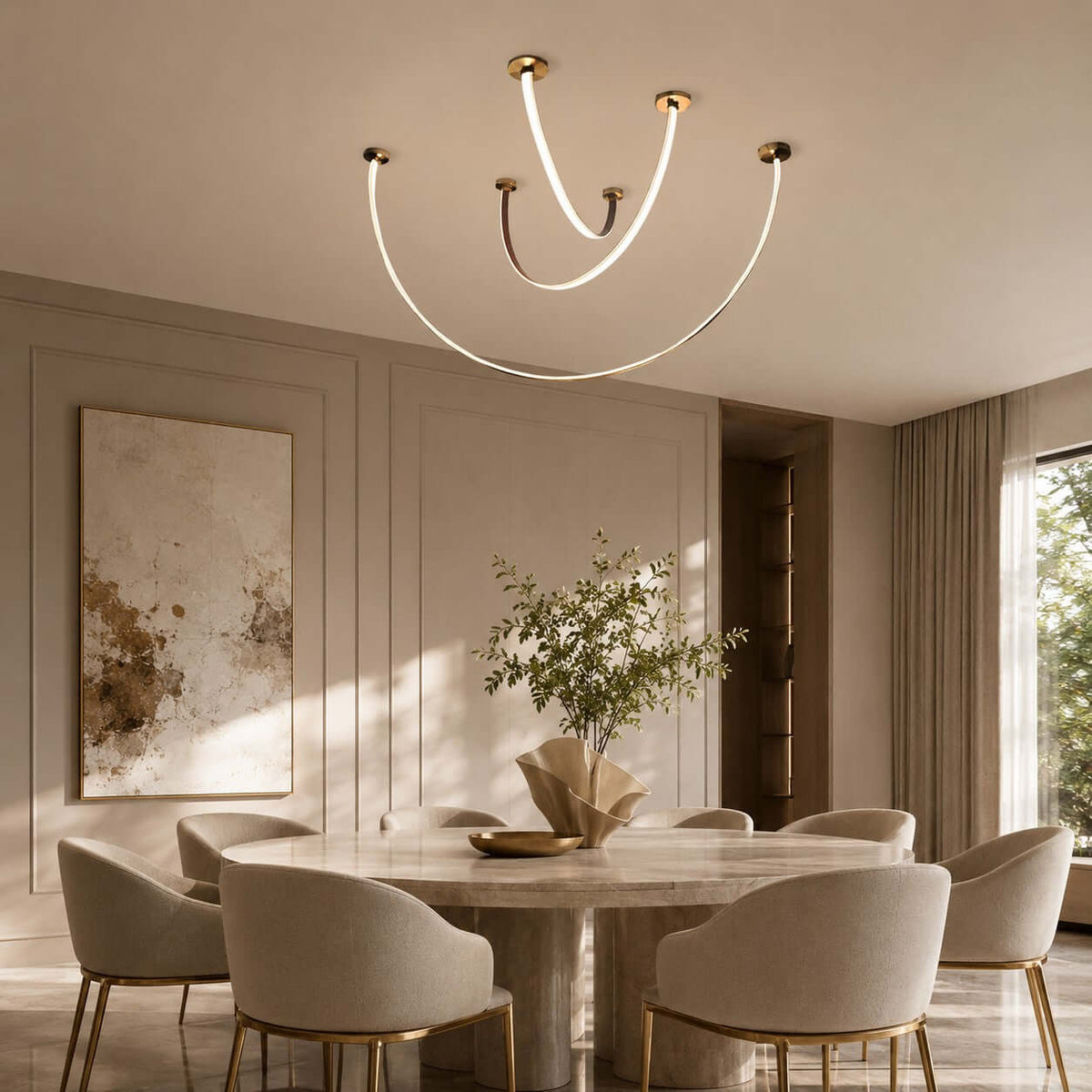 Curved-Arm LED Ceiling Light – product view