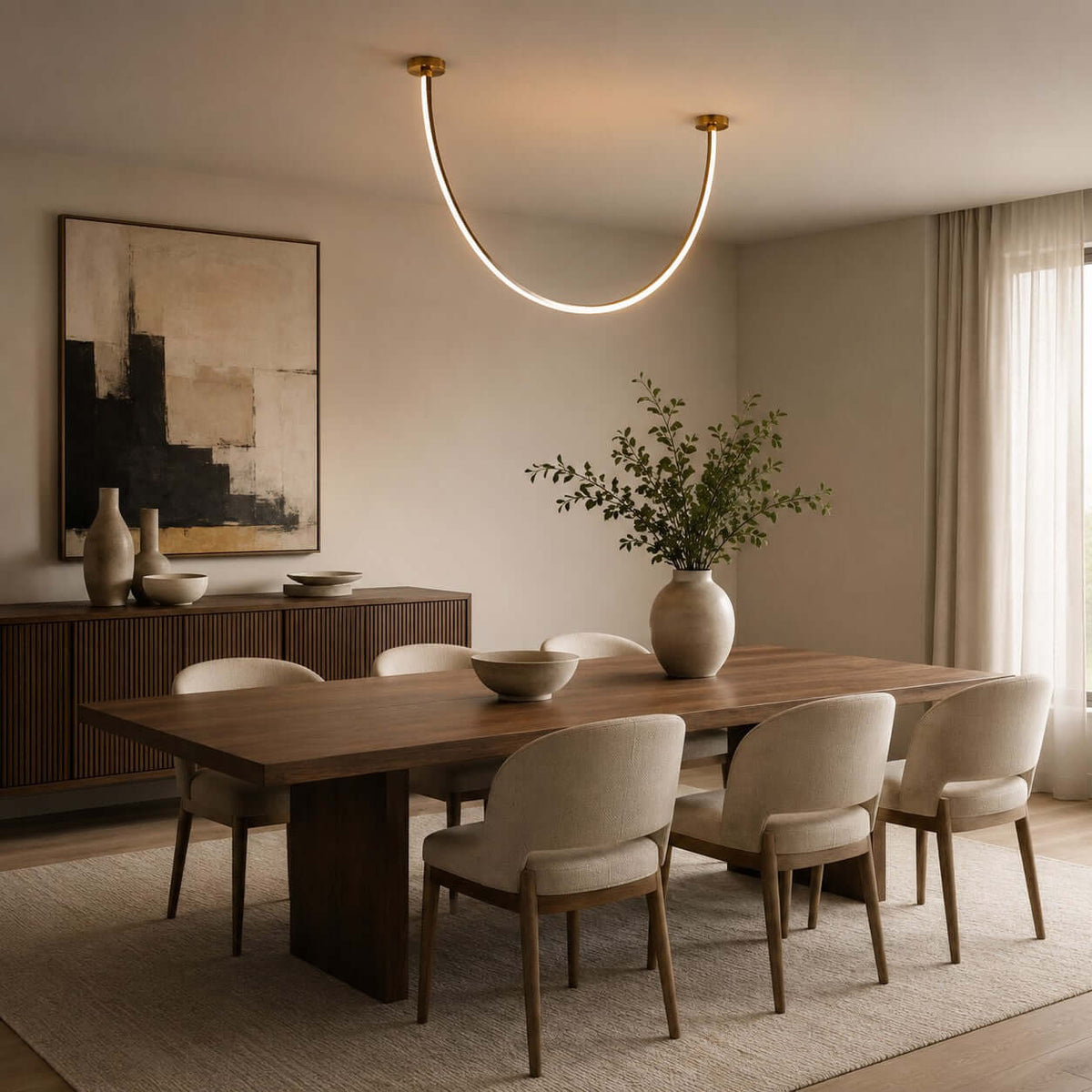 Curved-Arm LED Ceiling Light – product view