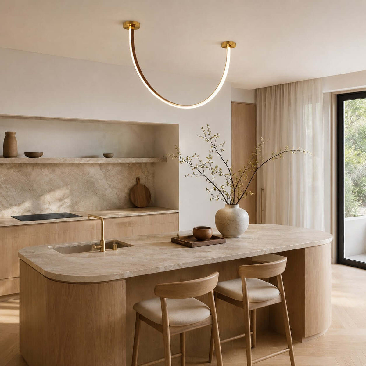 Curved-Arm LED Ceiling Light – product view