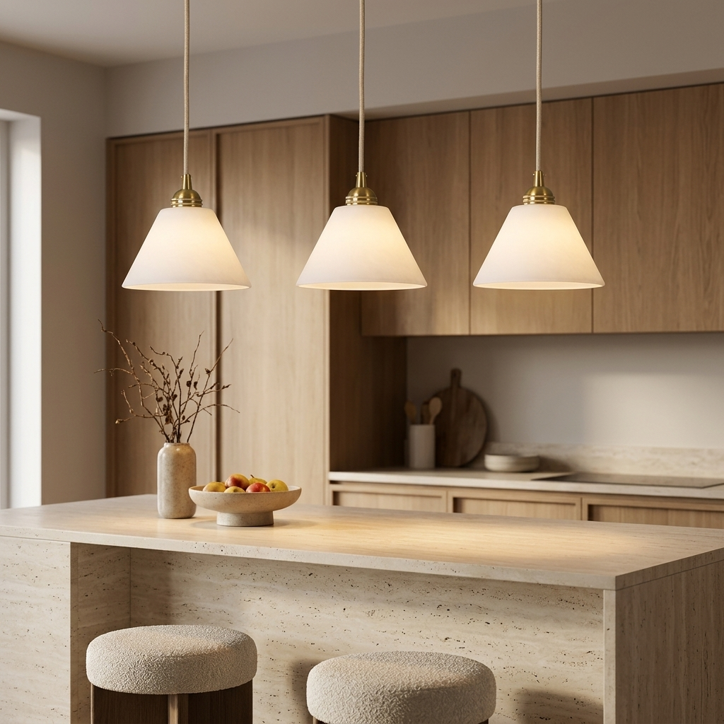 Mira Alabaster Cone Pendant Light