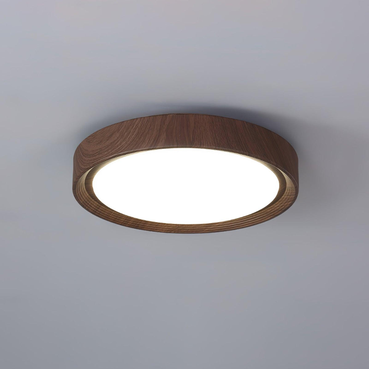 Round Ceiling Lamp with Wood Grain Effect – product view