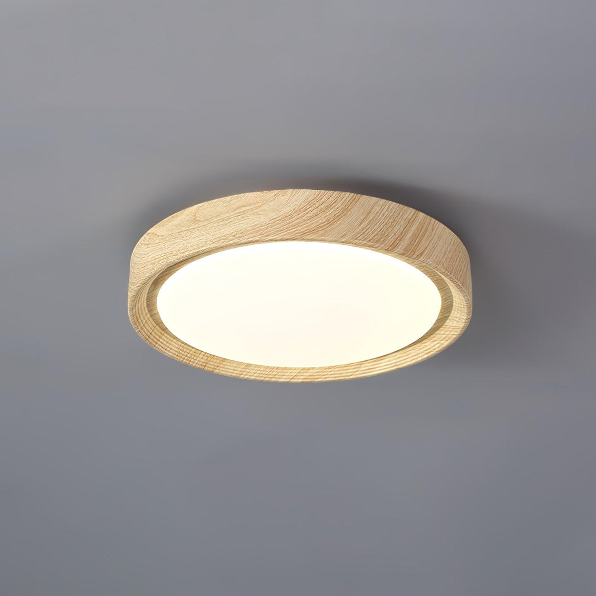 Round Ceiling Lamp with Wood Grain Effect – product view