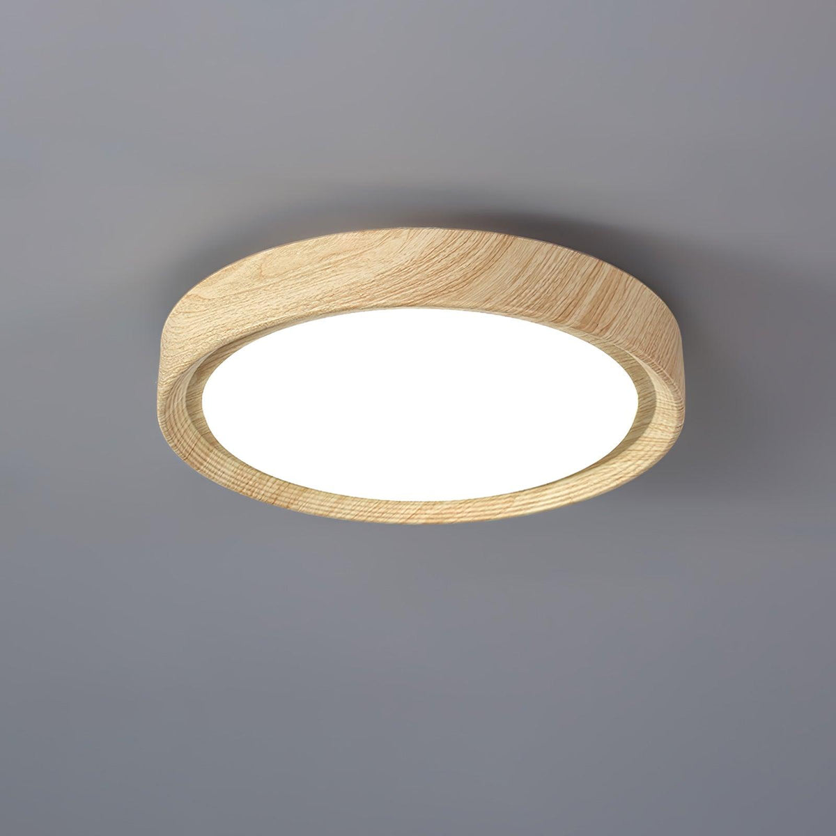 Round Ceiling Lamp with Wood Grain Effect – product view