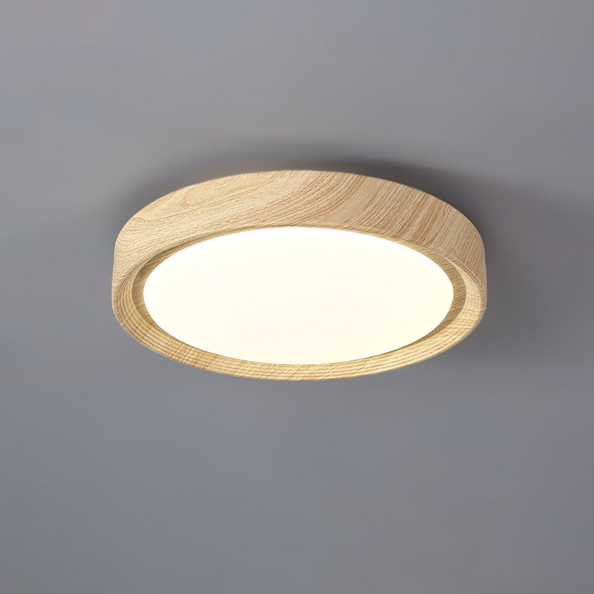 Round Ceiling Lamp with Wood Grain Effect – product view