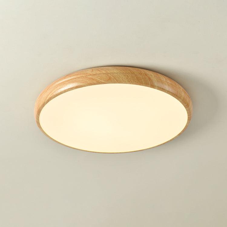 Round Ceiling Lamp with Wood Grain Effect – product view