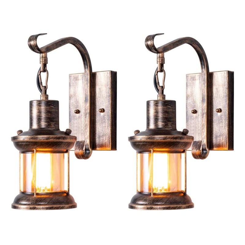 Metal Hanging Wall Lamp with Glass Shade – product view