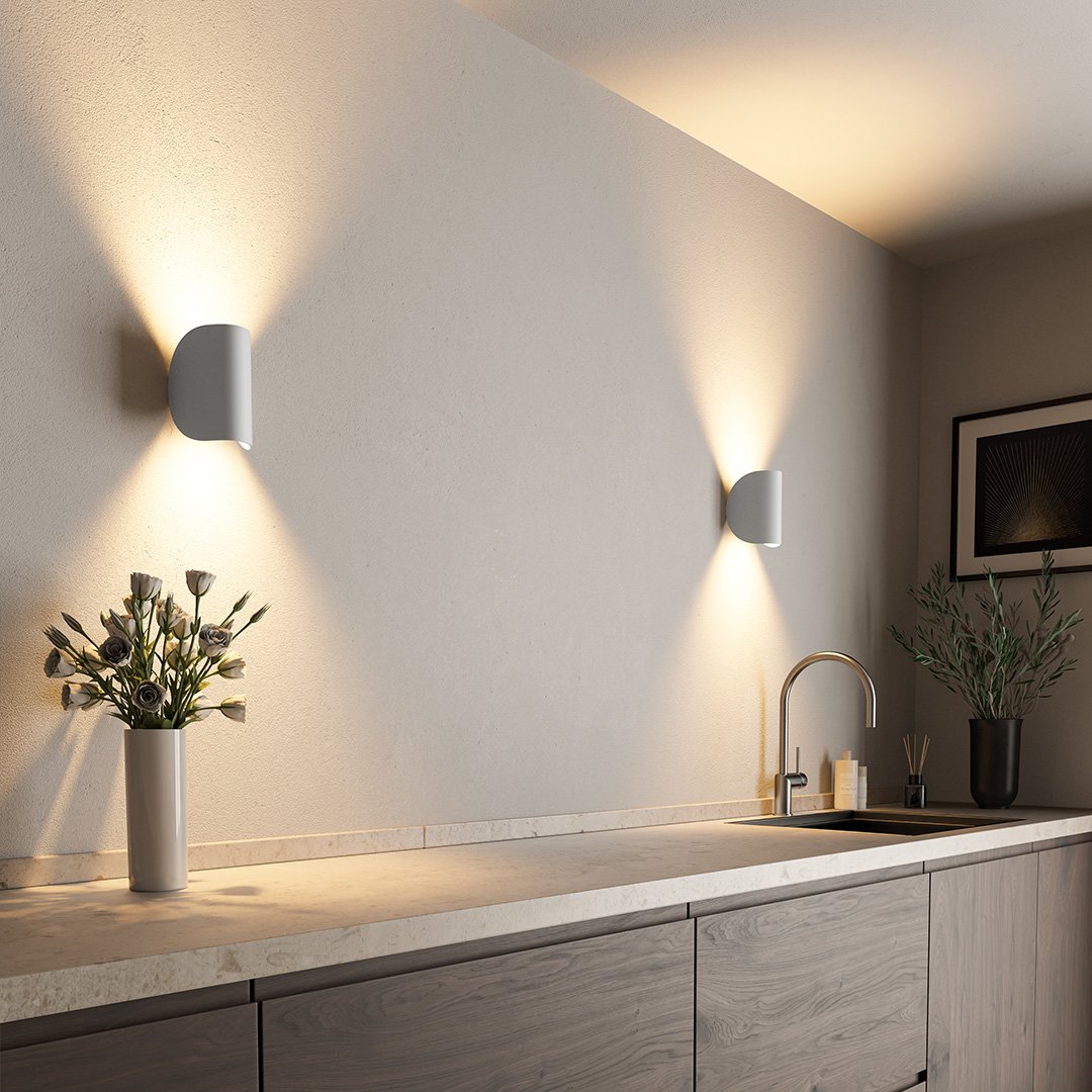 Classic Dimmable Spiral LED Wall Lamp – White (2 pcs.)