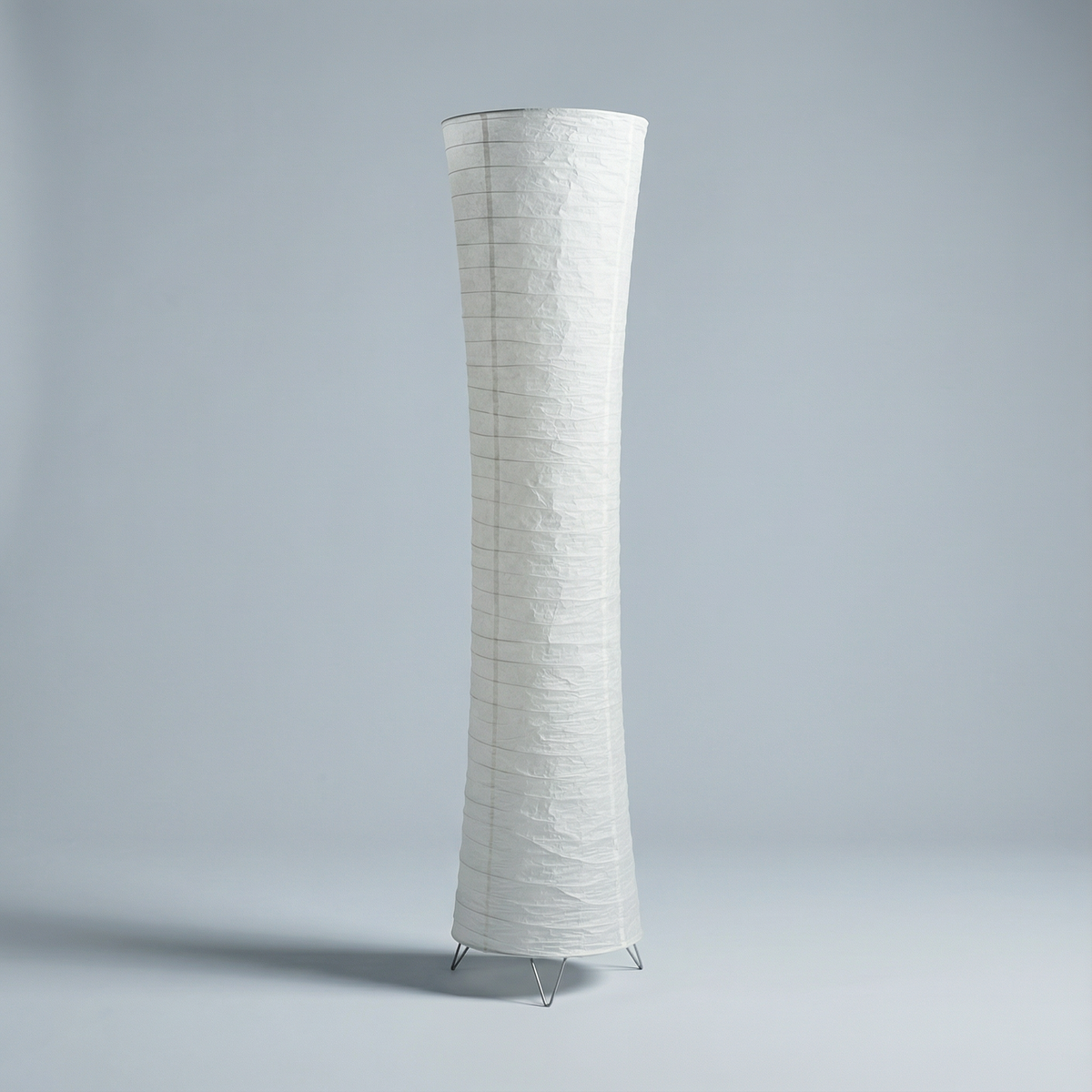 Wabi Sabi LED Floor Lamp with a Wavy Paper Shade – product view