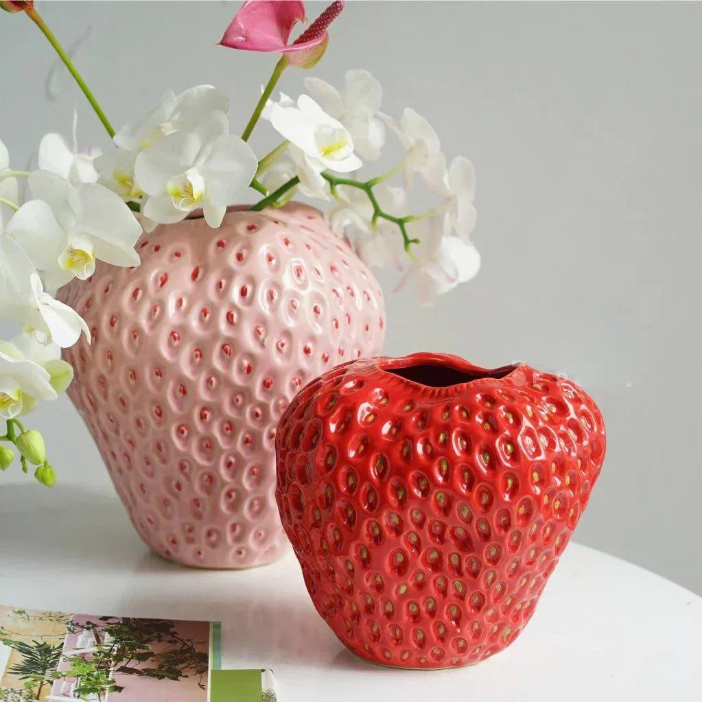 Berry Ceramic Strawberry Vase