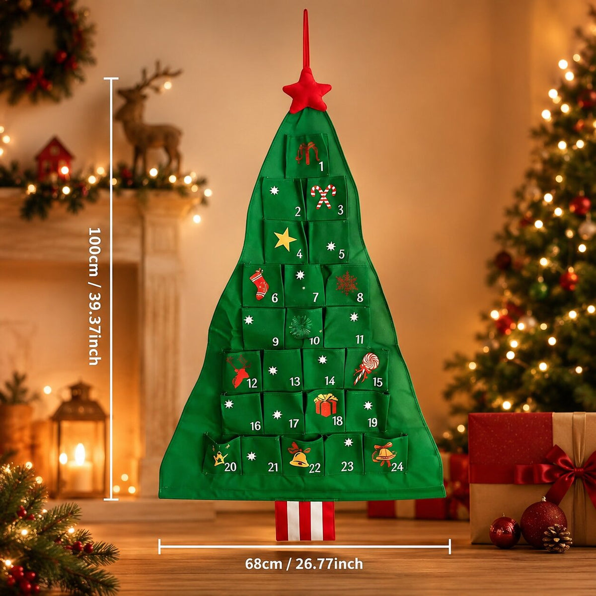 Fill Your Own Christmas Tree Advent Calendar with 24 Pockets – image 11