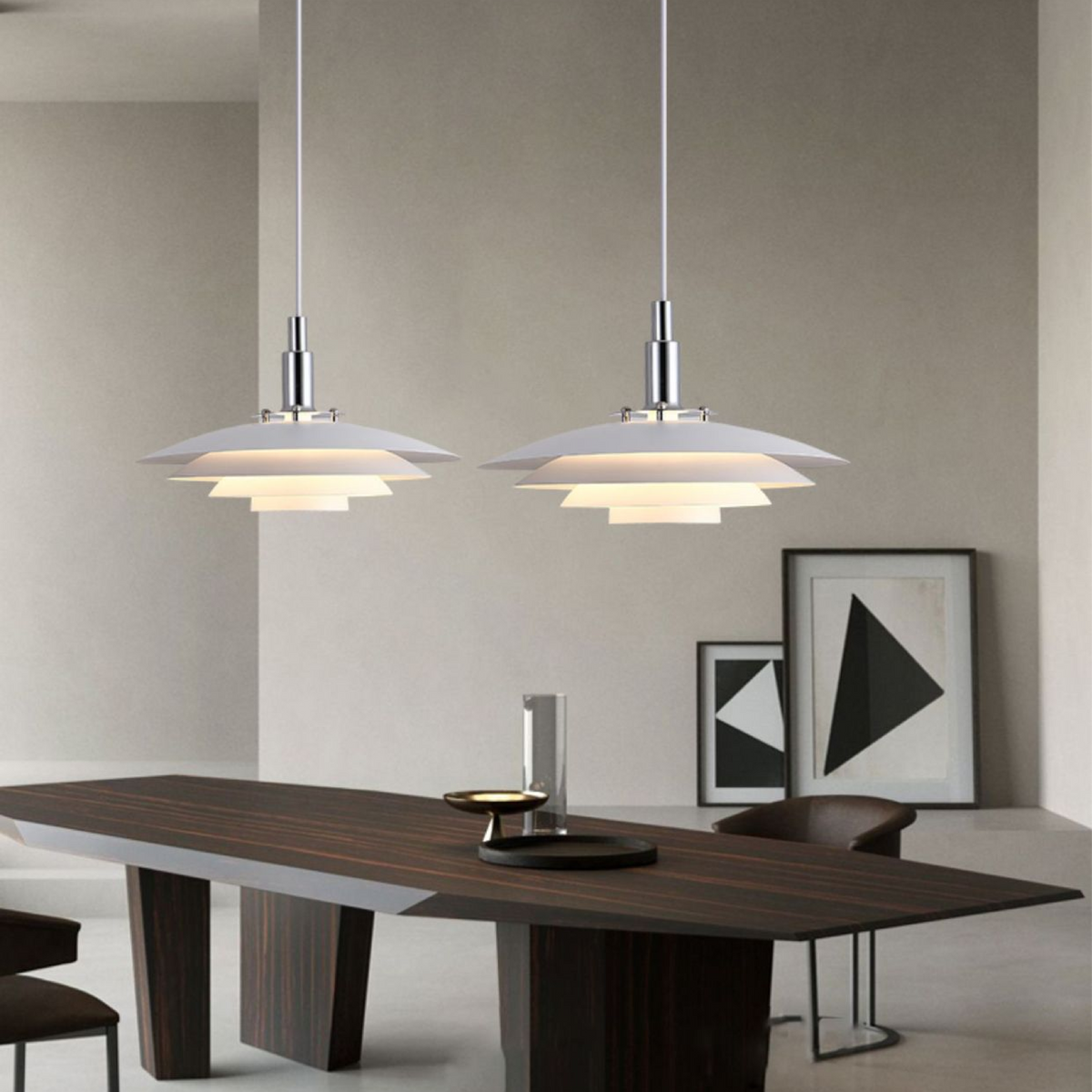 Pendant Lamp with an Organic Metal Layer – White