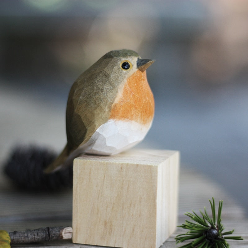 Finch Hand-Painted Wooden Bird Ornament