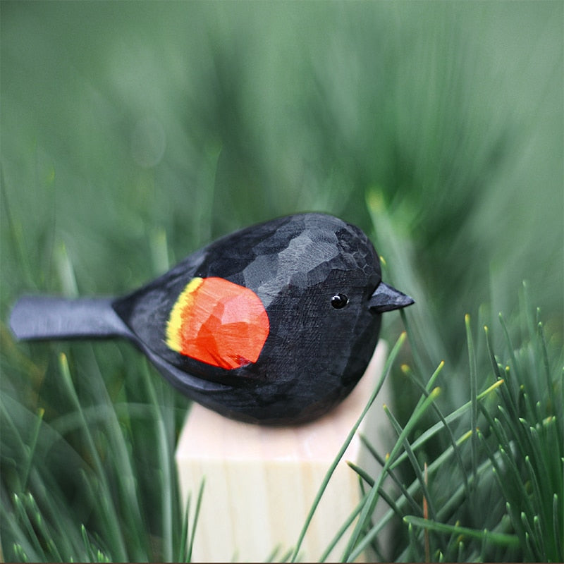 Finch Hand-Painted Wooden Bird Ornament - product detail 10