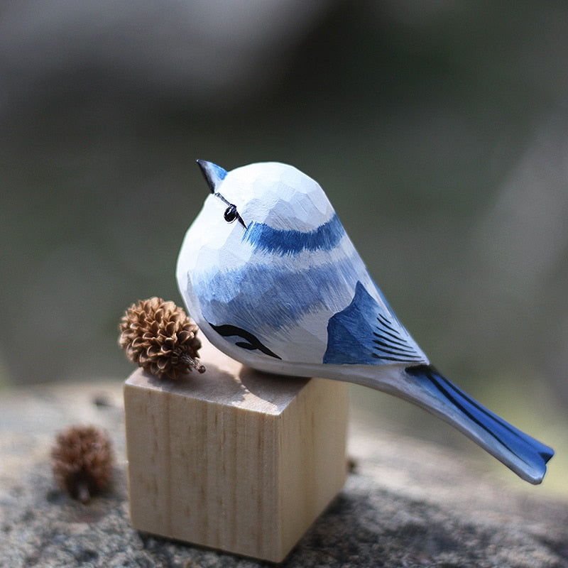Finch Hand-Painted Wooden Bird Ornament - product detail 6