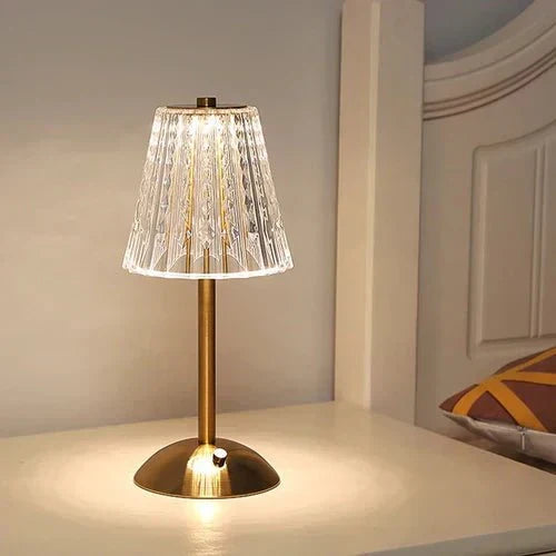 Gold Touch LED Table Lamp with Crystal Shade – product view
