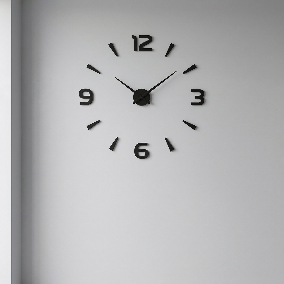Frameless Statement Wall Clock – Frameless Statement Wall Clock – Black