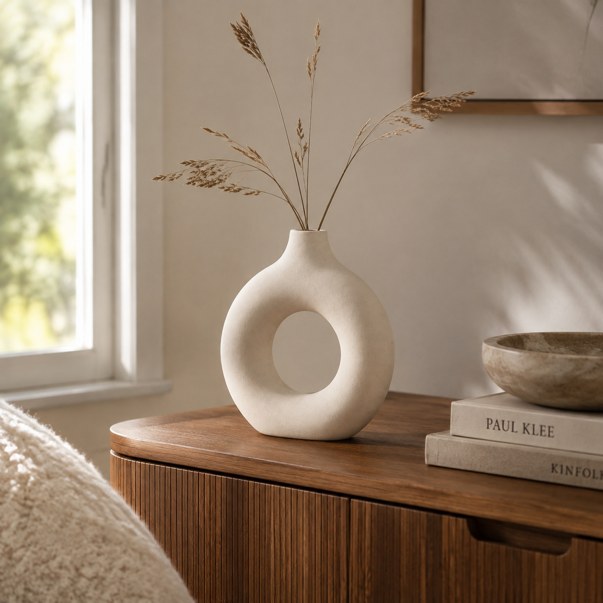 Sculptural Ring Vase - Styled Room Scene
