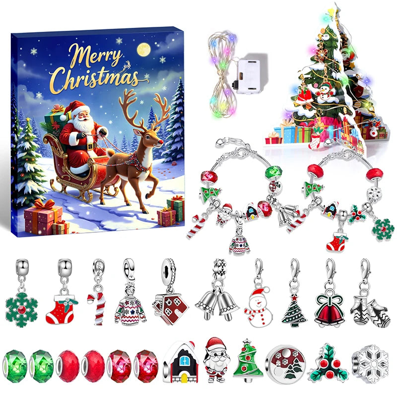 Kids' Bracelet Advent Calendar with Crystal Charm Surprises – Variety, 3 cm – image 2