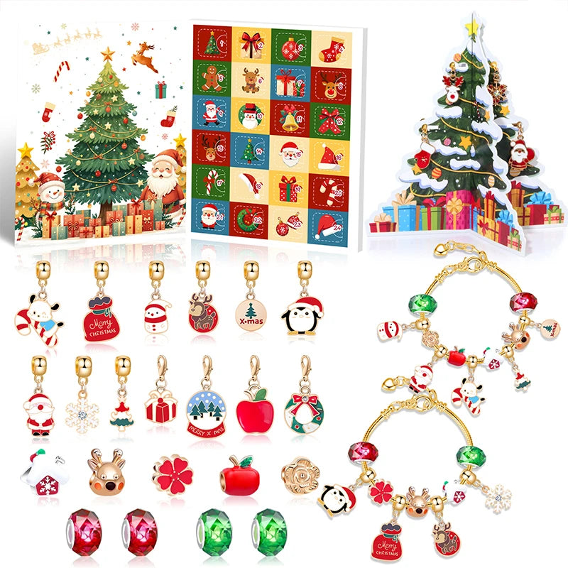 Kids' Bracelet Advent Calendar with Crystal Charm Surprises – Blind Box A, 20 cm 17 cm 1 – image 3