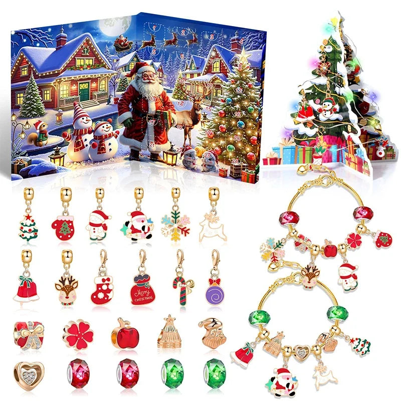 Kids' Bracelet Advent Calendar with Crystal Charm Surprises – Blind Box C, 20 cm 17 cm 1 – image 4