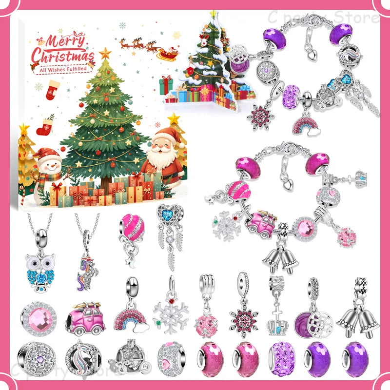 Kids' Bracelet Advent Calendar with Crystal Charm Surprises – image 7