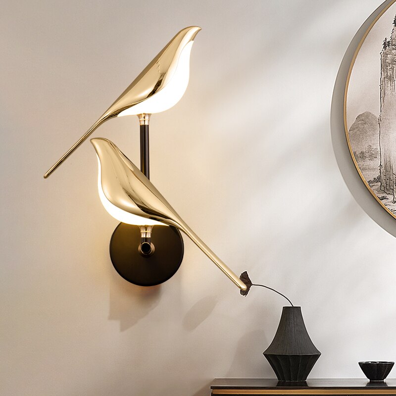 Wren Perched Bird LED Wall Light - product detail 2