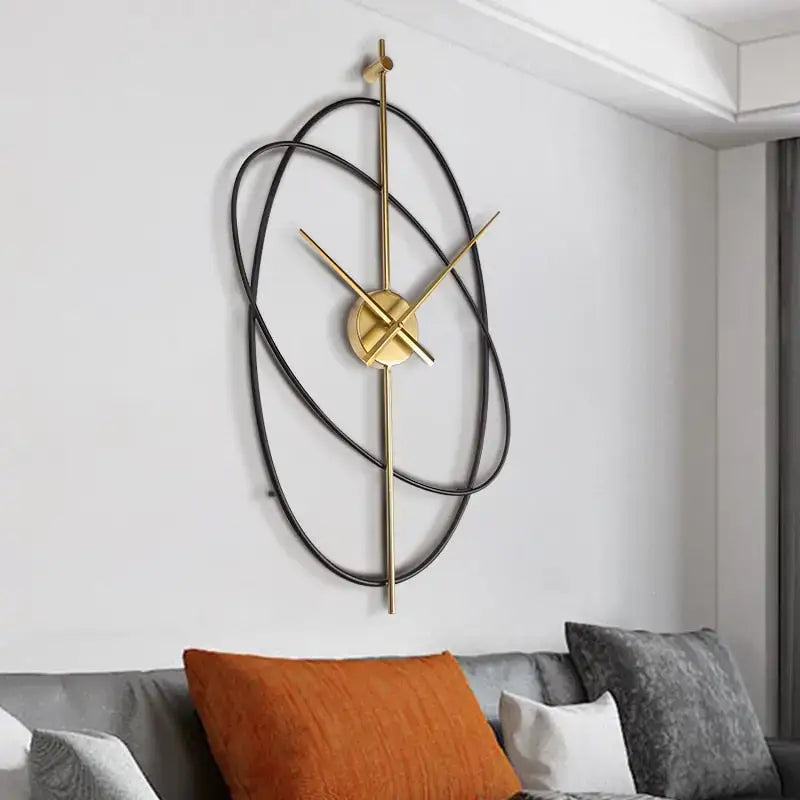 Orbit Geometric Gold Metal Wall Clock - product detail 2