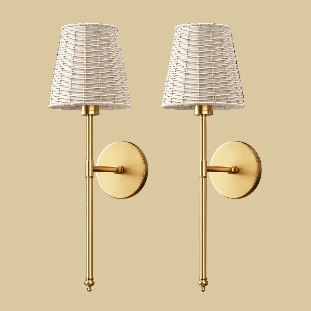 Long-Arm Fabric Wall Sconces, Set of 2 – Ø 20 cm (Ø 7.87")