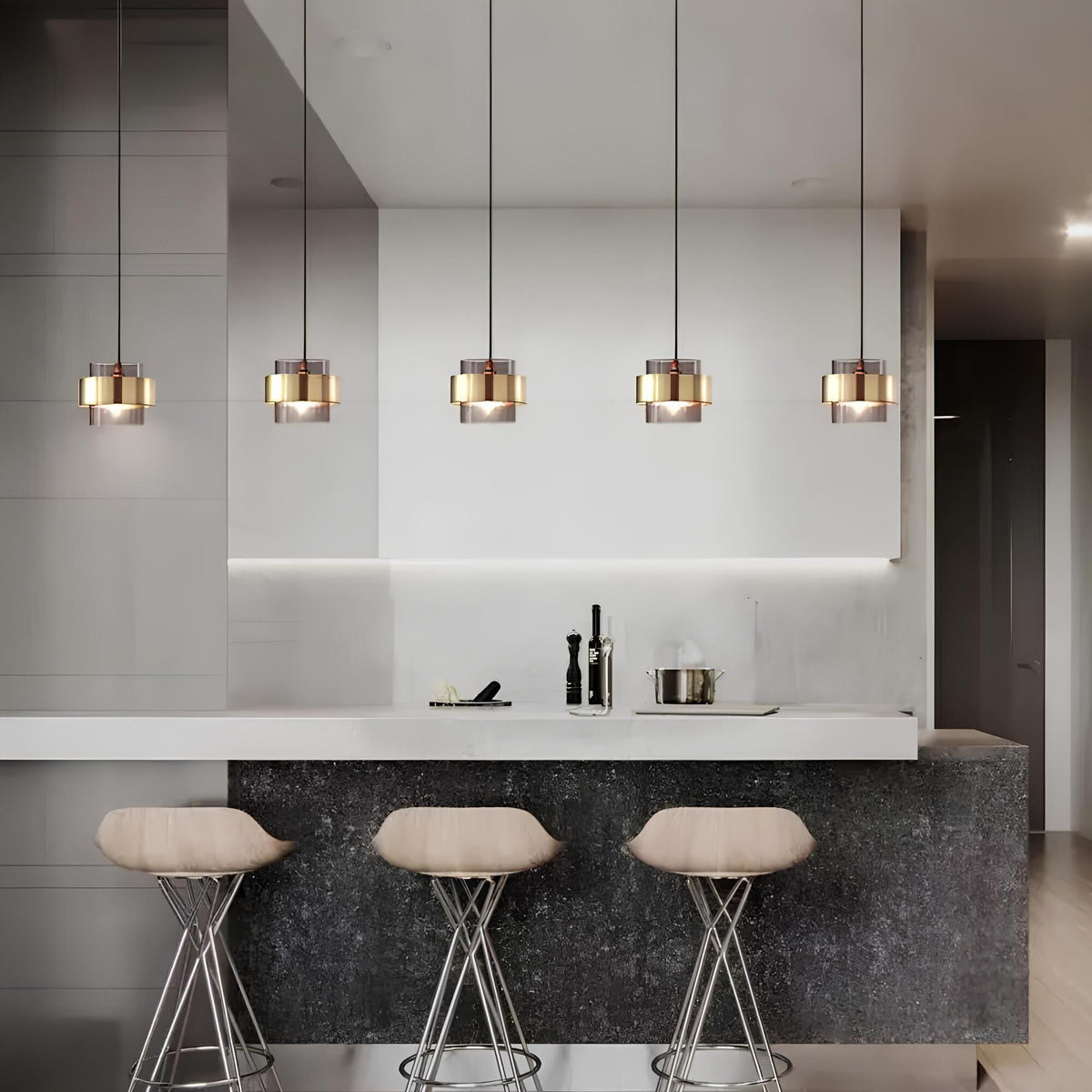 Ring Pendant Lamp with a Glass Cylinder – product view