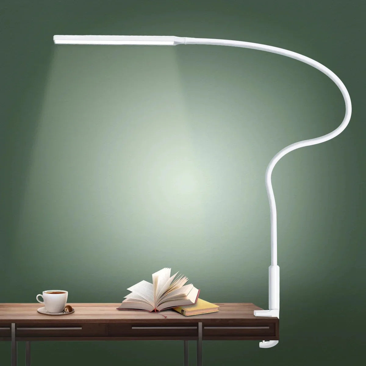 Adjustable LED Desk Lamp with a Flexible Arm – White with remote control