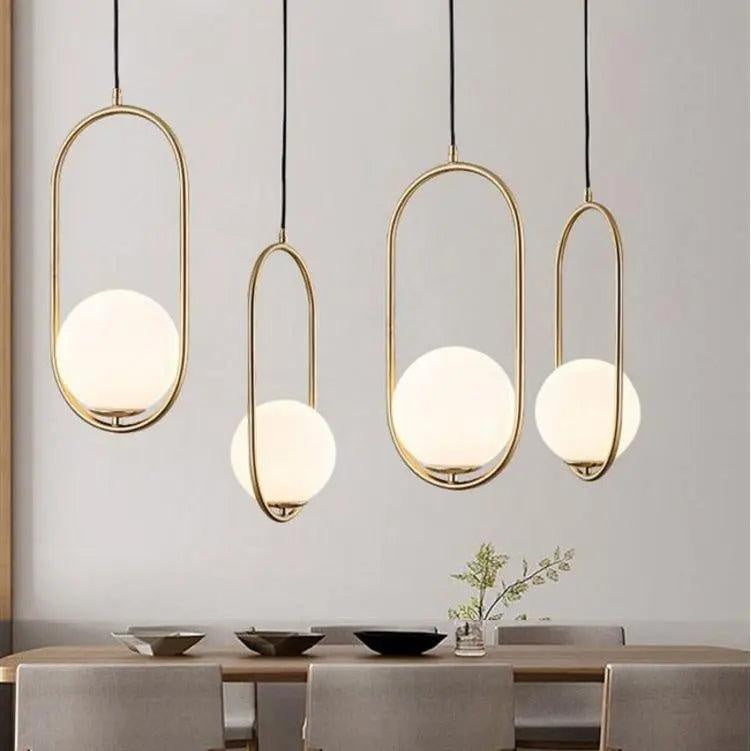 Nordic Pendant Lamp with a Gold Accent – product view