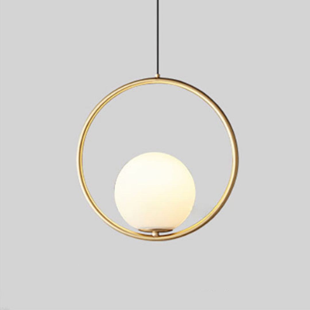 Nordic Pendant Lamp with a Gold Accent – Oval