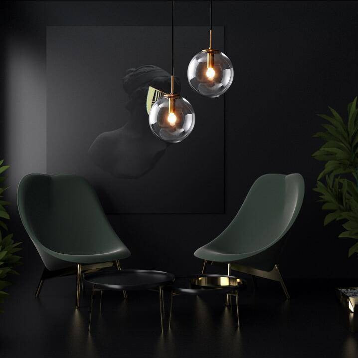 Hallway Wall Lamp with a Hanging Glass Globe – product view