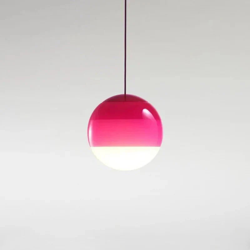 Glass Hanging Lamp with Gradient Coloring – Pink