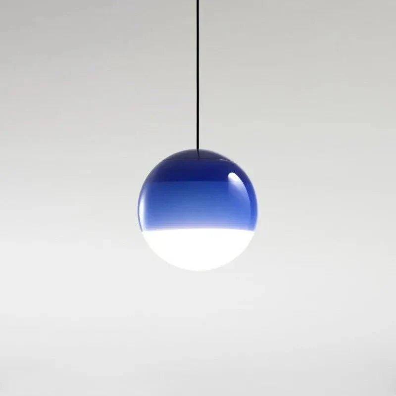 Glass Hanging Lamp with Gradient Coloring – Blue