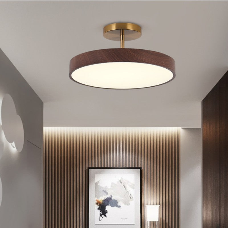 Japanese Round Wooden LED Ceiling Lamp – product view