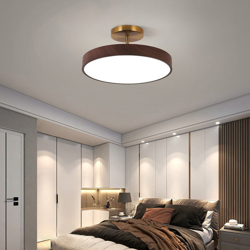 Japanese Round Wooden LED Ceiling Lamp – product view