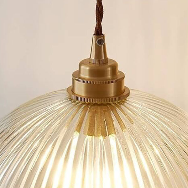 Ribbed Glass Dome Pendant Light – product view