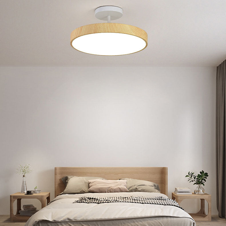 Japanese Round Wooden LED Ceiling Lamp – product view
