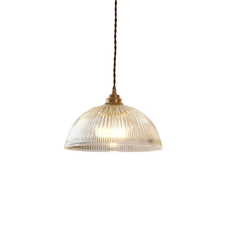 Ribbed Glass Dome Pendant Light – product view