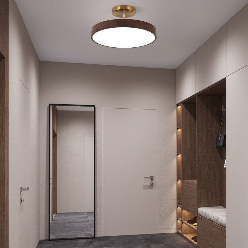 Japanese Round Wooden LED Ceiling Lamp – product view