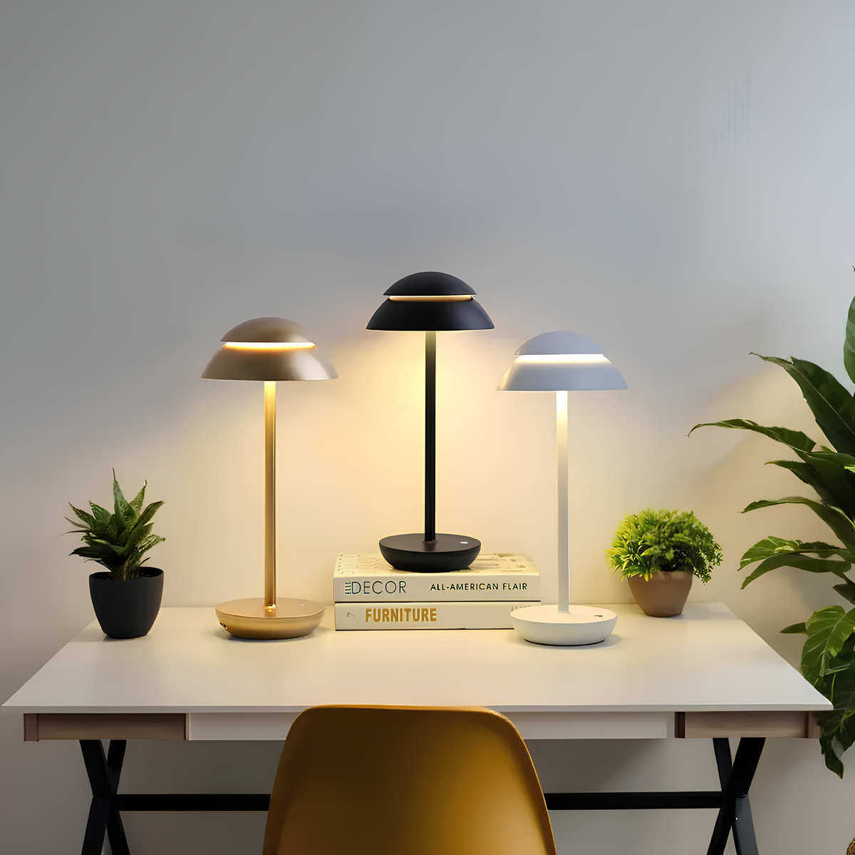 Dimmable Scandinavian Wireless Aluminum Table Lamp – product view