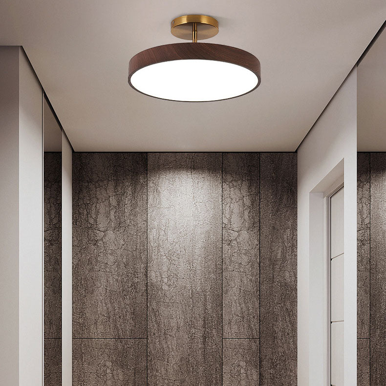 Japanese Round Wooden LED Ceiling Lamp – product view