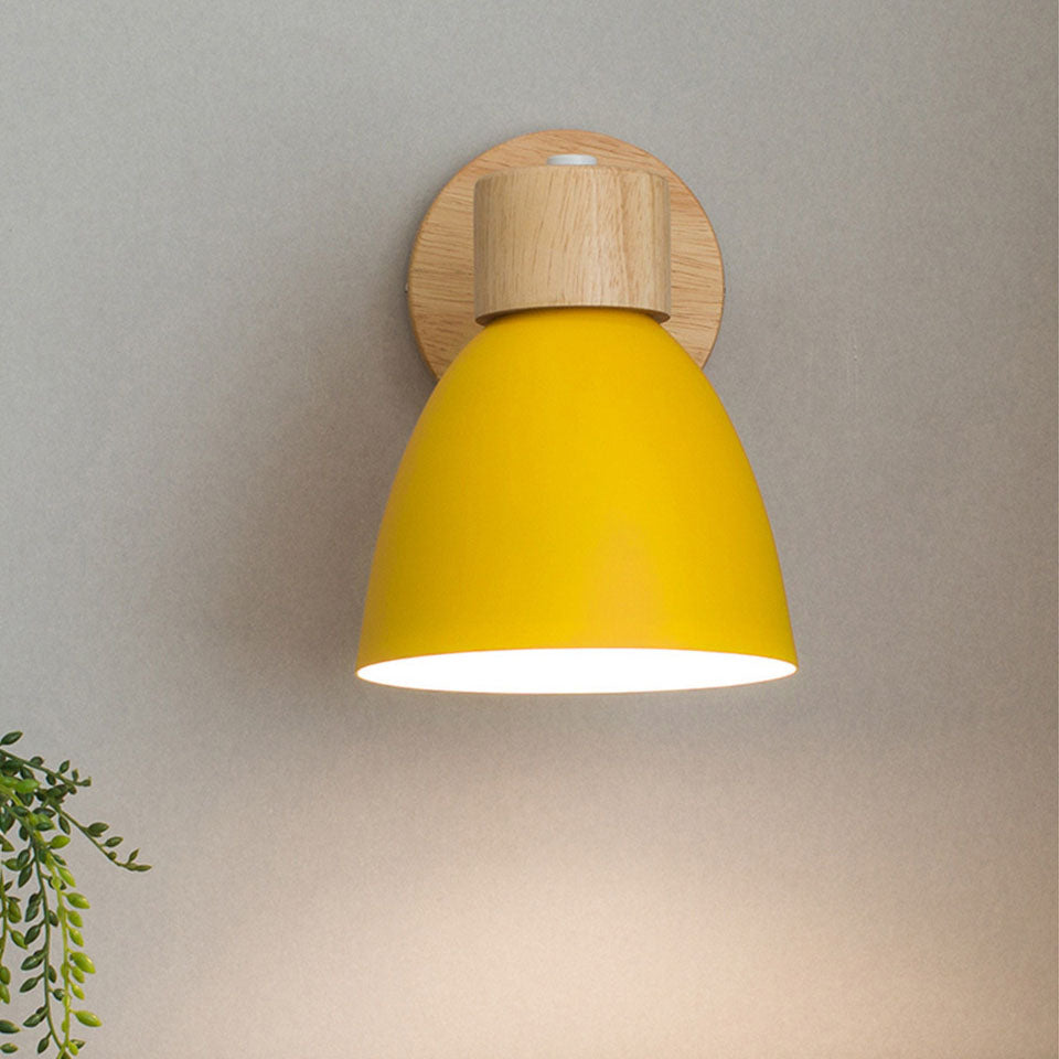 Wall Sconce with a Tilted Arm and Conical Shade – Without zipper switch