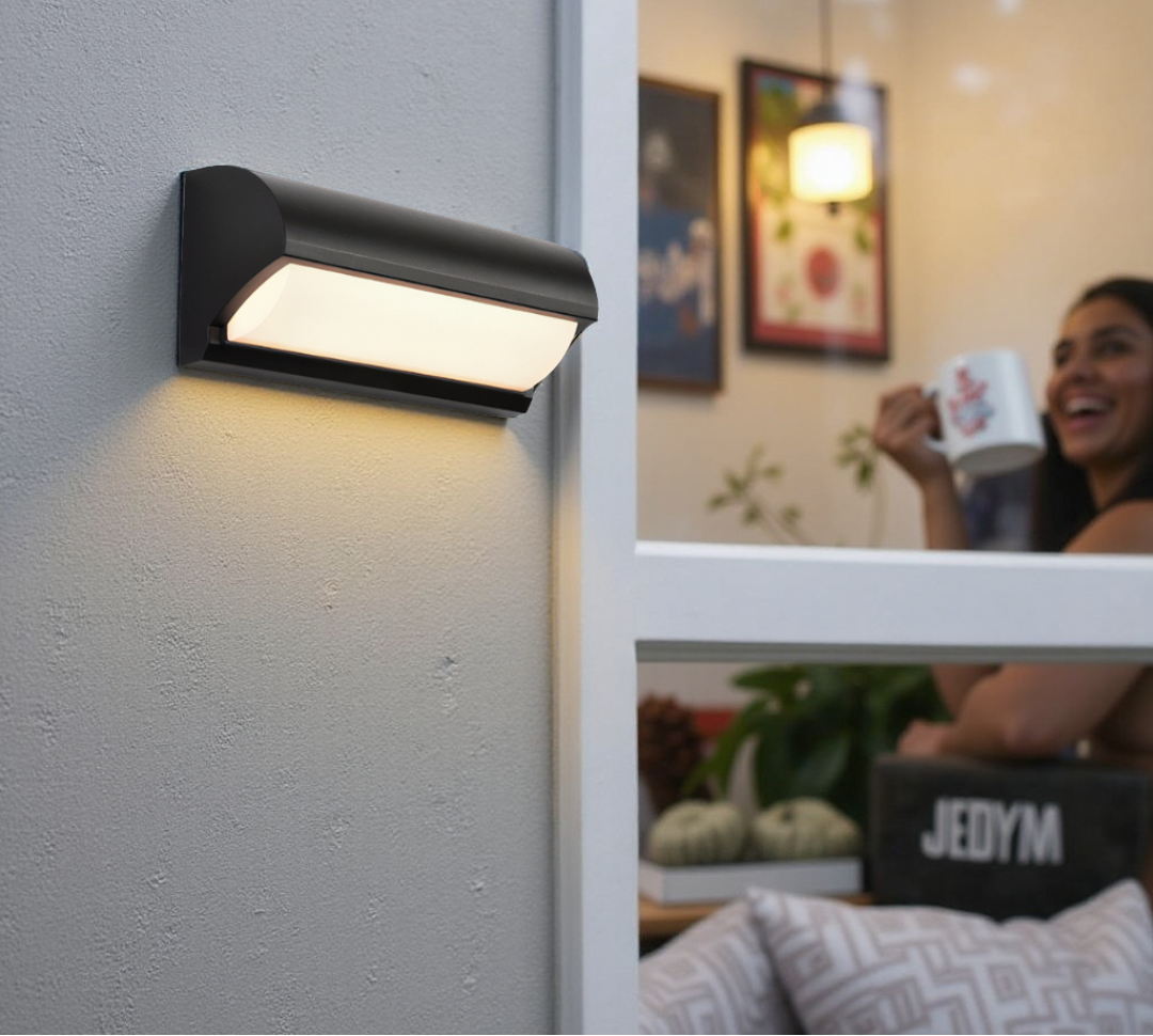 Outdoor Black Finish LED Wall Lamp – product view
