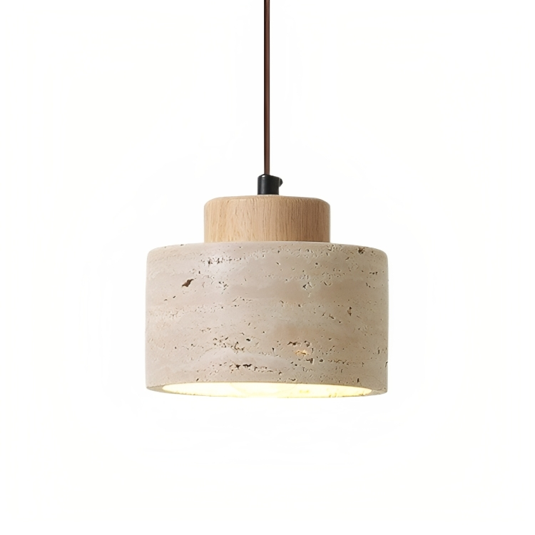 Travertine Pendant Lamp – Light wood