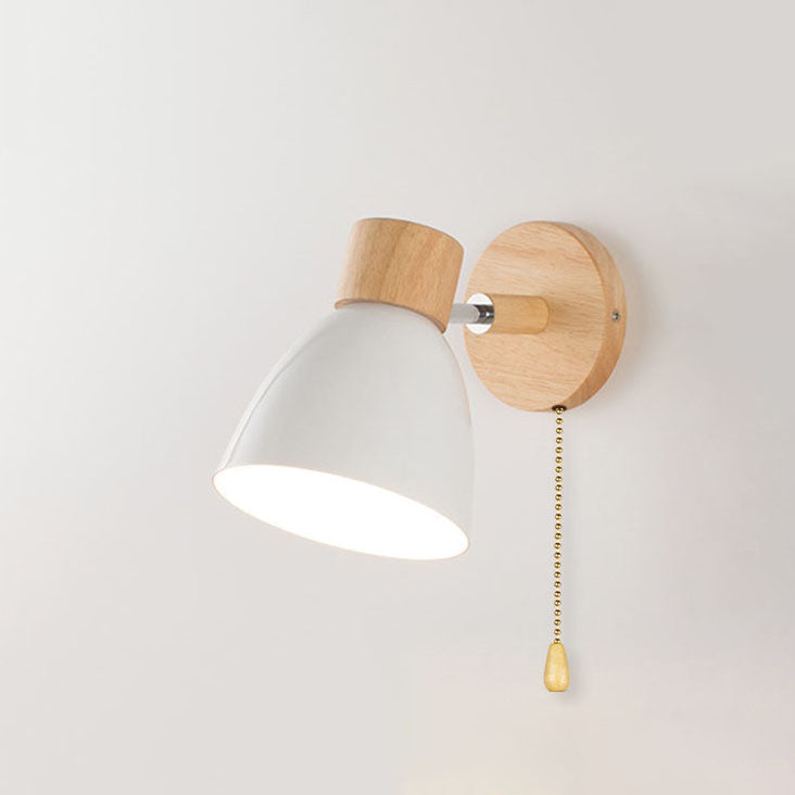 Wall Sconce with a Tilted Arm and Conical Shade – With zipper switch