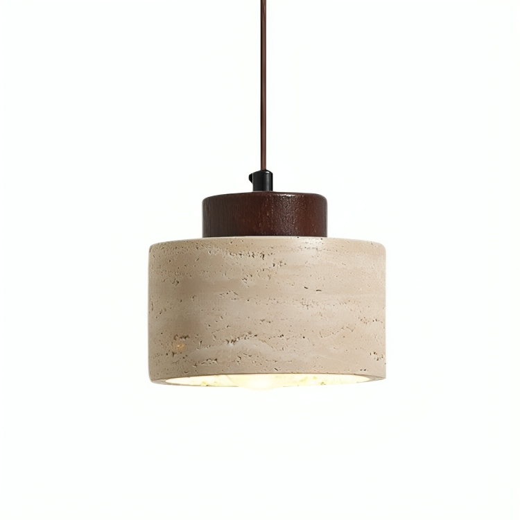 Travertine Pendant Lamp – Dark wood