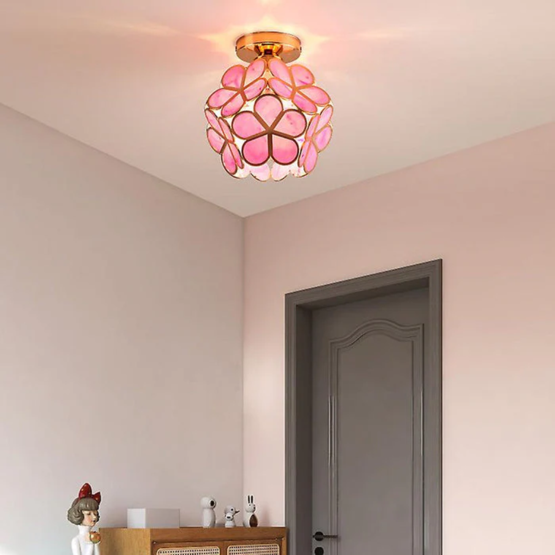 Petal Glass Ceiling Light – Pink
