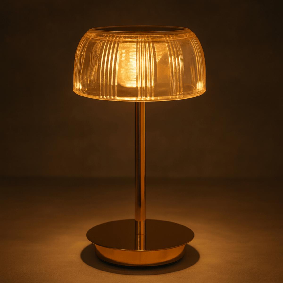 Ribbed Dome Table Lamp with Slim Stem – product view